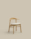 Chaise Timons tissu chenille beige déhoussable bois de chêne finition naturelle FSC Mix Credit