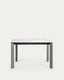 Table extensible Axis grès cérame finition Kalos blanche pieds gris foncé 120 (180) cm