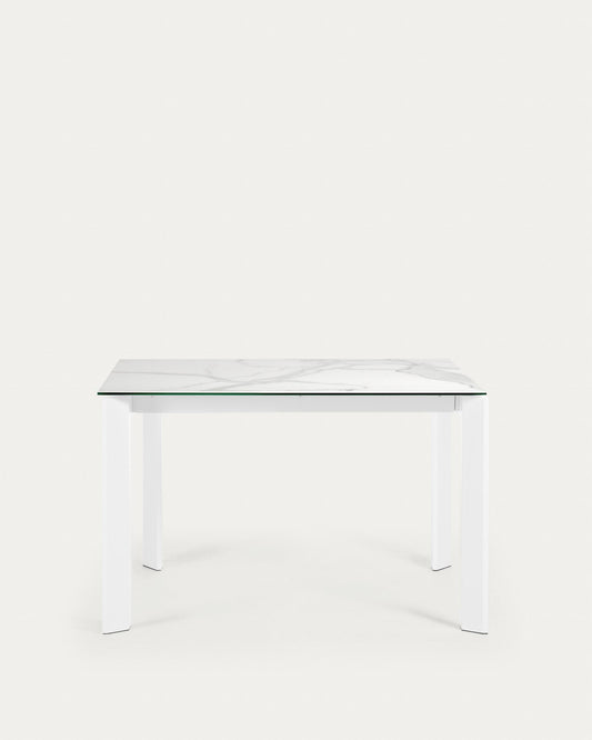 Table Axis 120 (180) cm pieds blanc