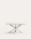 Argo table 160 cm white melamine stainless steel legs