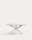 Argo table in melamine with white finish and steel legs with white finish 160 x 100 cm