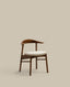Chaise Timons tissu chenille beige déhoussable bois de chêne finition noyer FSC Mix Credit