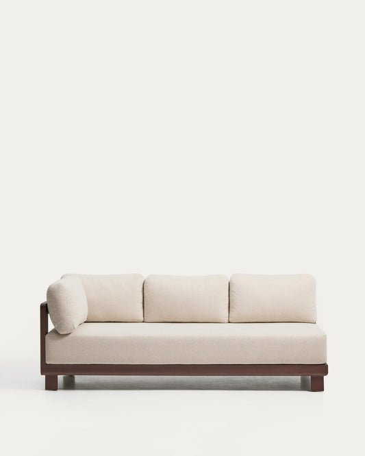 Canapé Nerano 3 places en aluminium marron 208 cm