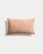 Housse de coussin Oriade en lin à rayures orange 30 x 50 cm