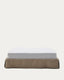 Base déhoussable Jaira en lin et coton taupe pour matelas de 180 x 200 cm