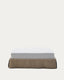 Base déhoussable Jaira en lin et coton taupe pour matelas de 150 x 190 cm
