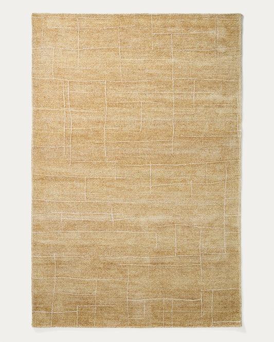 Tapis Eloda en laine et viscose moutarde 200 x 300 cm