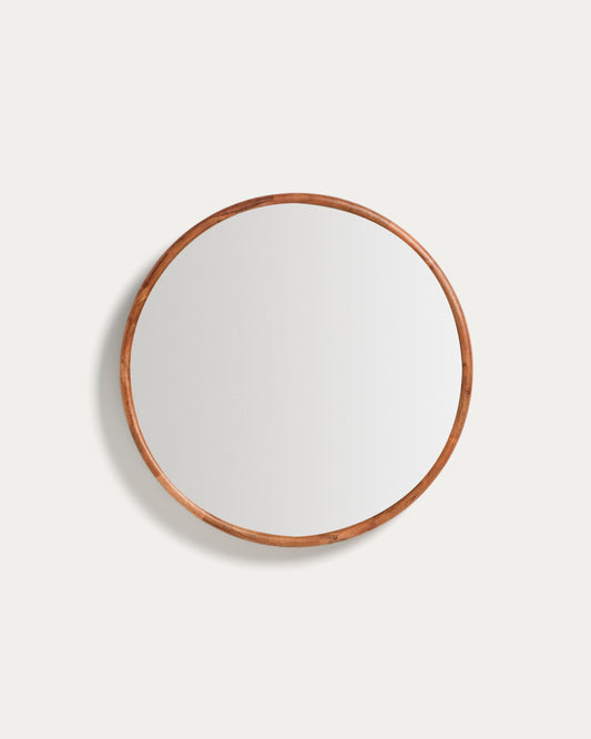 Berale acacia wood mirror Ø49.5cm
