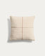 Housse de coussin Atima 100 % PET jacquard beige 45 x 45 cm