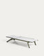 Stackable Capraia sun lounger in green aluminium with beige texteline
