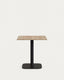 Table Dina mélamine finition naturelle avec pied en métal et finition peinte noire 70 x 70 x 70 cm
