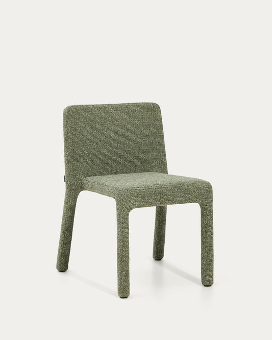 Chaise empilable Loria en chenille verte FSC 100%