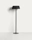 Aldet outdoor solar floor lamp in black flat rope cord with metal base Ø46cm