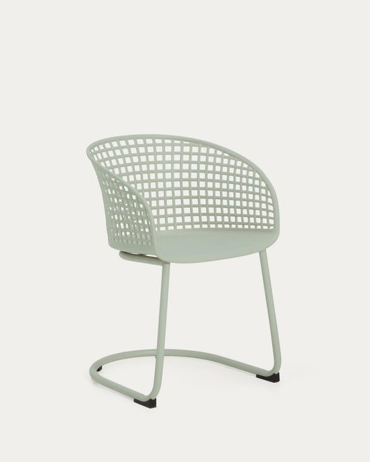 Chaise d’extérieur Tenaro en plastique avec structure en acier vert