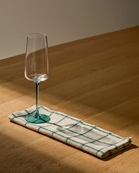 Coupe à champagne Irides en verre transparent et bleu 31,5 cl