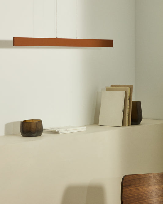 Plafonnier Boadella en aluminium finition peinte terracota