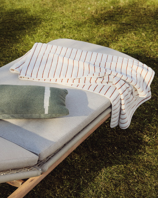 Serviette Dorane 100 % coton avec rayures orange 70 x 140 cm