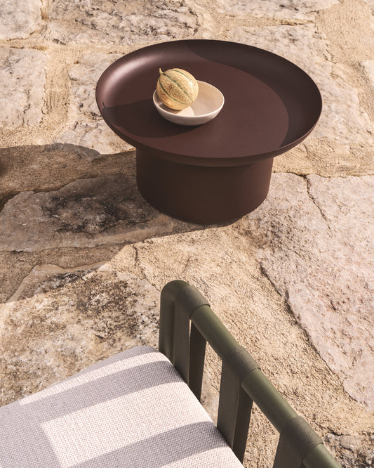 Table basse Arcola en aluminium marron Ø 70 cm