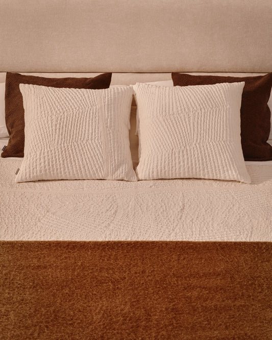Ensemble Raylo de 2 housses de coussin 100 % coton avec structure et rayures 50 x 50 cm