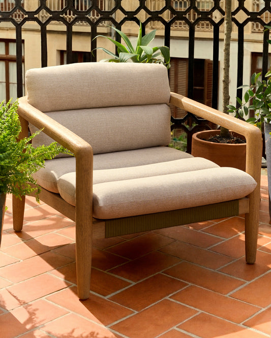 Fauteuil Menfi en bois d’acacia et corde verte FSC 100%