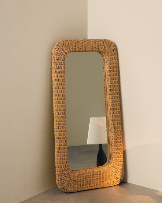 Zilna rattan mirror 58 x 120 cm
