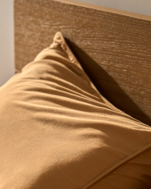 Ensemble Sirale de 2 taies d’oreiller 100 % satin de coton fini lavé coloris cuivre 65 x 65 cm