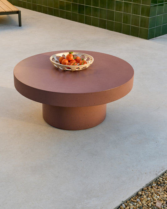 Table basse Aiguablava en ciment terracotta Ø 90 cm