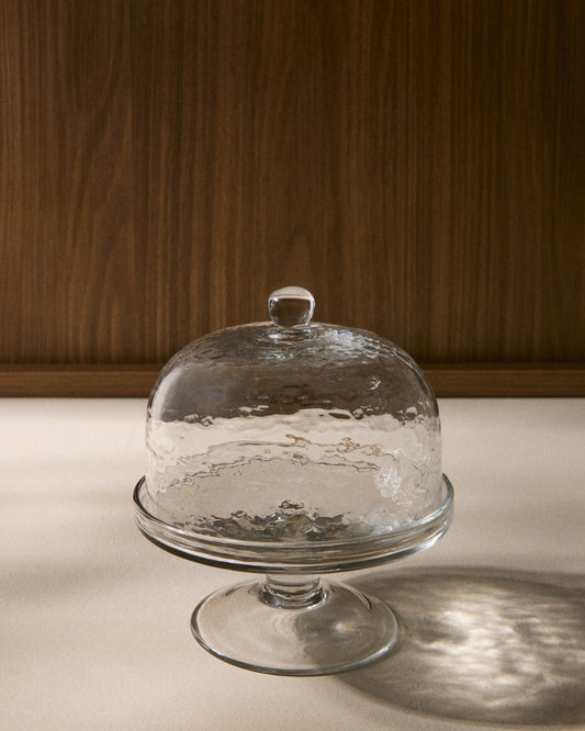 Cloche à gâteau Sileia en verre recyclé transparent