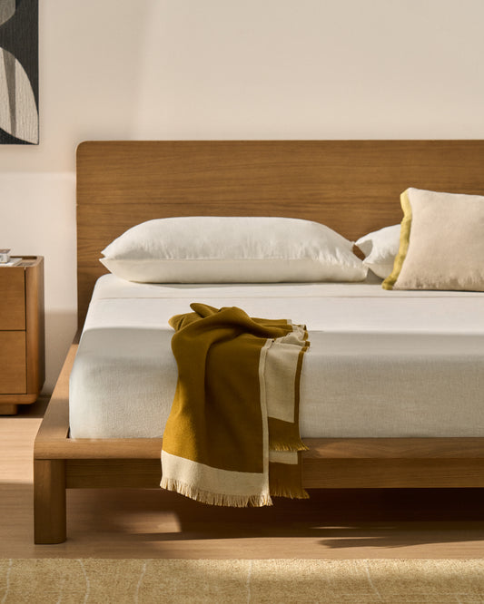 Drap Simmel en mélange de lin couleur écrue pour lit de 150/160 cm