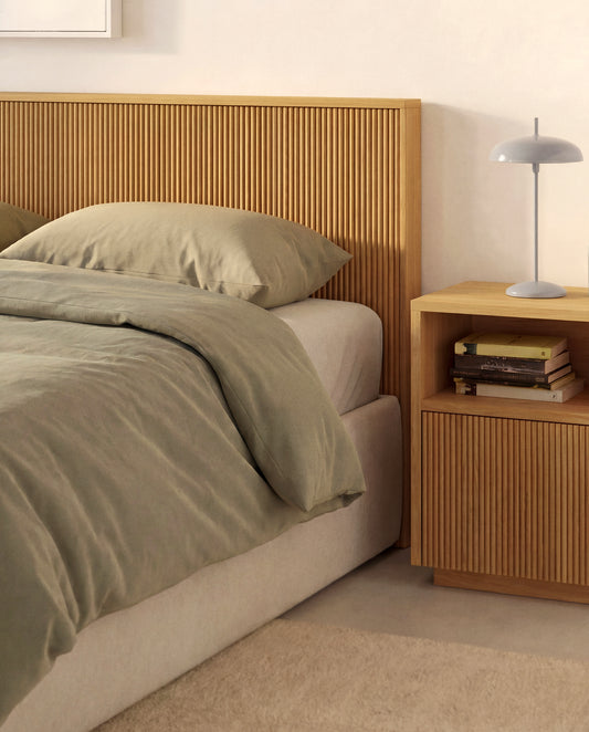 Helvine oak veneer headboard for bed up to 90cm FSC 100%