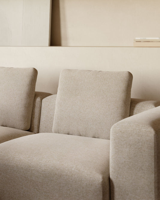 Coussin Blok en chenille beige 50 x 60 cm