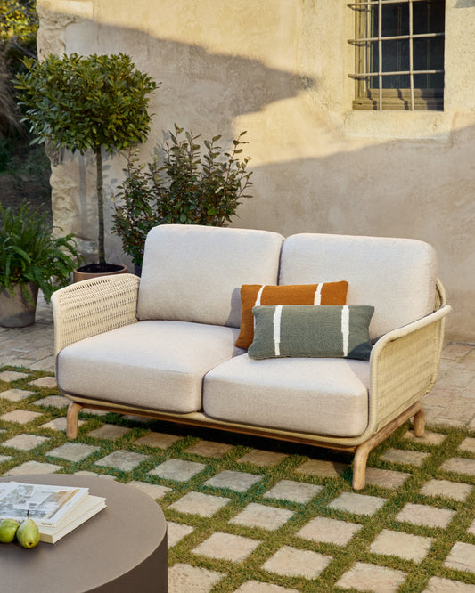Canapé 2 places Alipa en bois d’acacia et corde écrue 165 cm FSC 100%