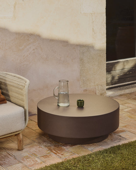 Table basse Garbet en ciment marron Ø 80 cm