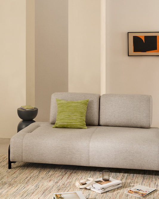 Module Compo 2 places avec structure en métal gris beige et noir 200 cm FSC Mix Credit