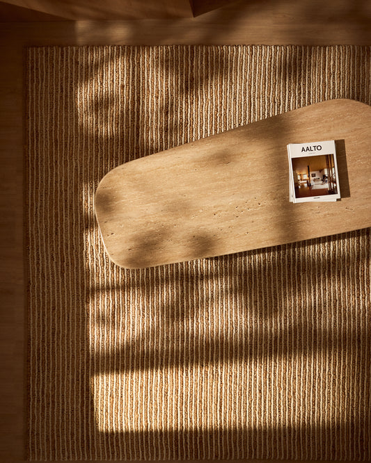 Tapis Derule en jute et laine beige 230 x 160 cm