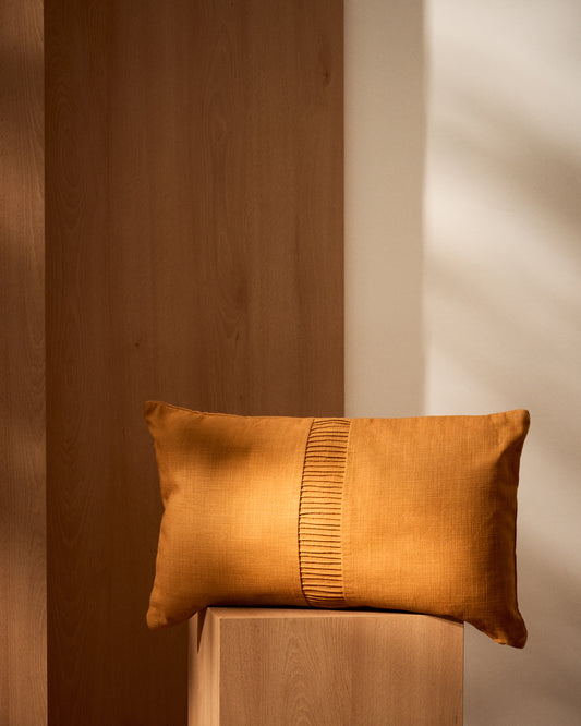 Housse de coussin Luadia en coton avec détail plissé orange 30 x 50 cm