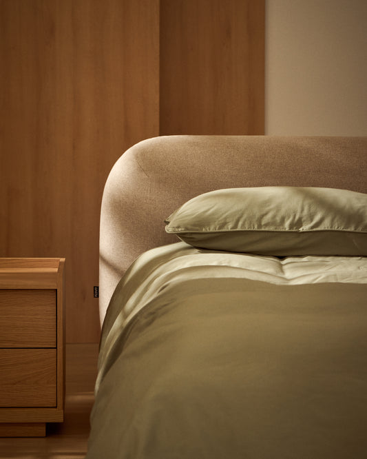 Housse de couette Sirale 100 % satin de coton fini lavé vert pour lit de 180 cm