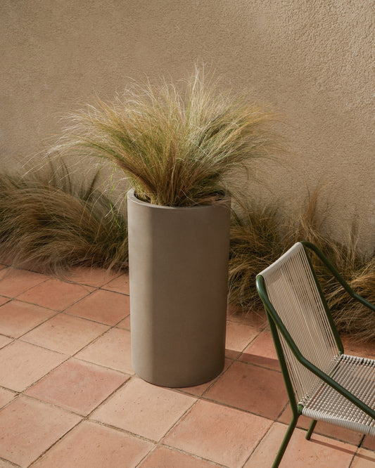 Cache-pot Aiguablava en ciment gris Ø 42 cm