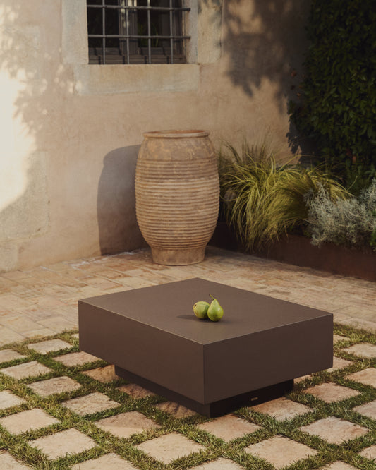 Table basse Rustella en ciment marron 80 x 60 cm