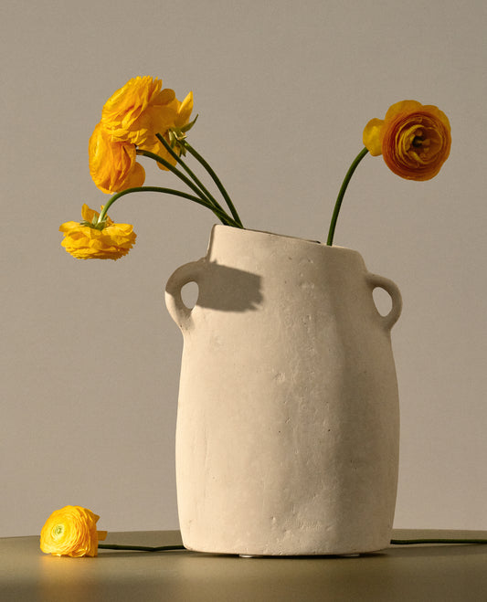 Vase Neti en papier mâché blanc 27 cm