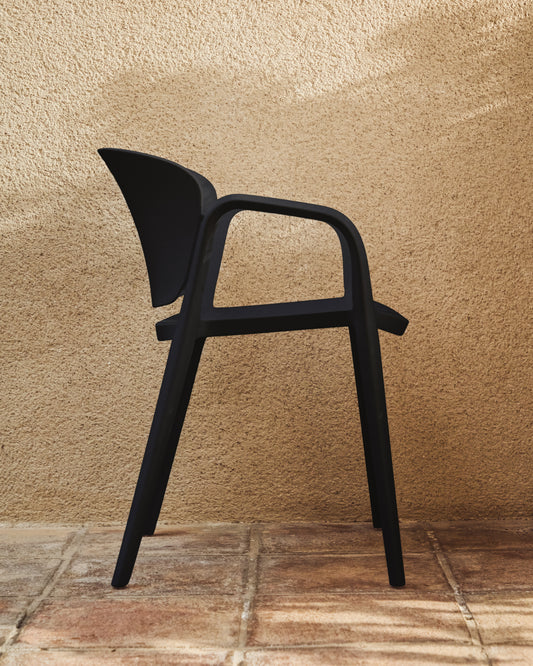 Ania stackable outdoor chair in black