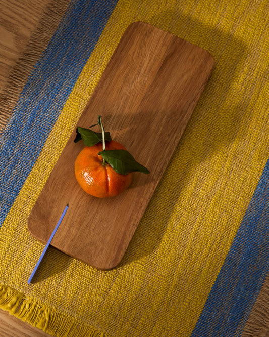 Plateau de service Zairin en bois d’acacia et métal lilas FSC 100 %