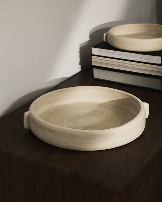 Centre de table Mireni en papier mâché beige Ø 31 cm