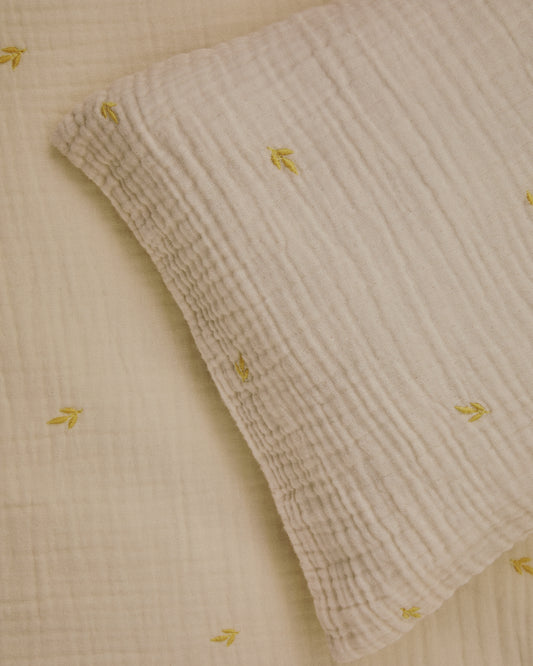 Ensemble Dorani housse de couette en double gaze de coton avec broderie pour lit de 70 cm