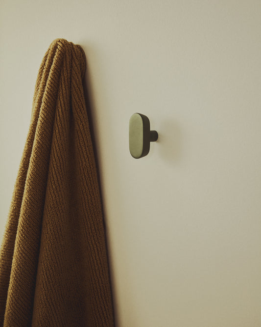 Arely set of 2 solid beech wood hangers with green lacquer finish 6.5 cm/10 cm