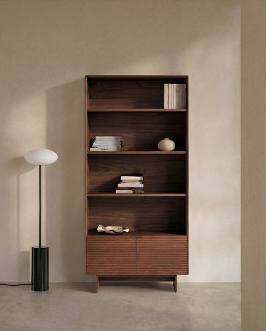 Norlen shelving unit in walnut veneer FSC Mix Credit 90 x 190 cm