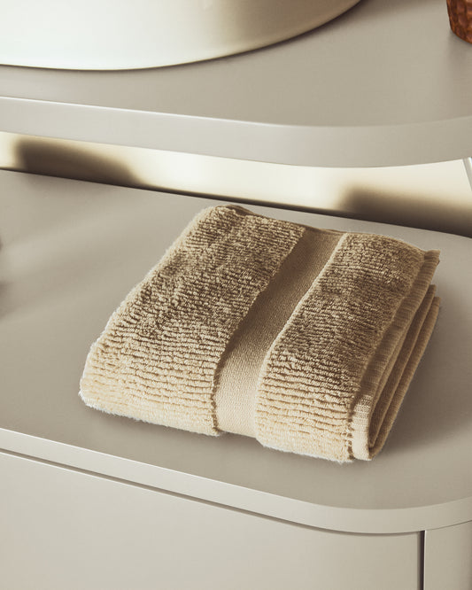 Essuie-mains Olvira 100 % coton jacquard beige 30 x 50 cm