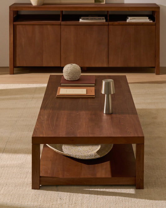Table basse Norani en bois et placage d’acacia 150 x 70 cm