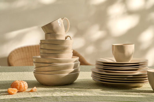 Sermin beige ceramic plate