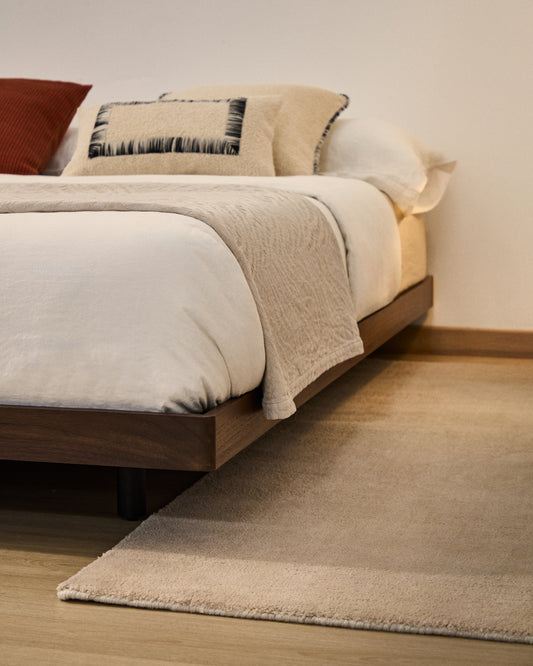 Base Norlen en placage de noyer avec finition foncée pour matelas de 180 x 200 cm FSC Mix Credit